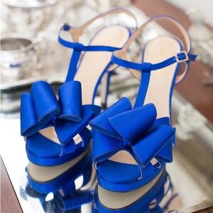 Kate Spade Blue Ribbon Sandals Heels 8